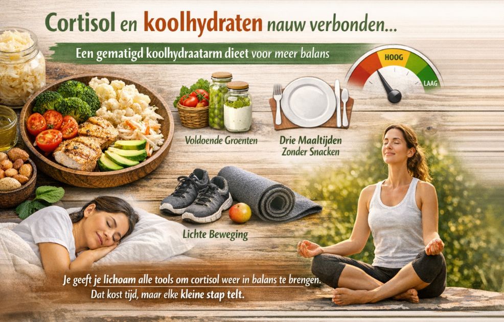Koolhydraatarm en cortisol: Hoe een laag-koolhydratendieet je stresshormoon beïnvloedt (2026)