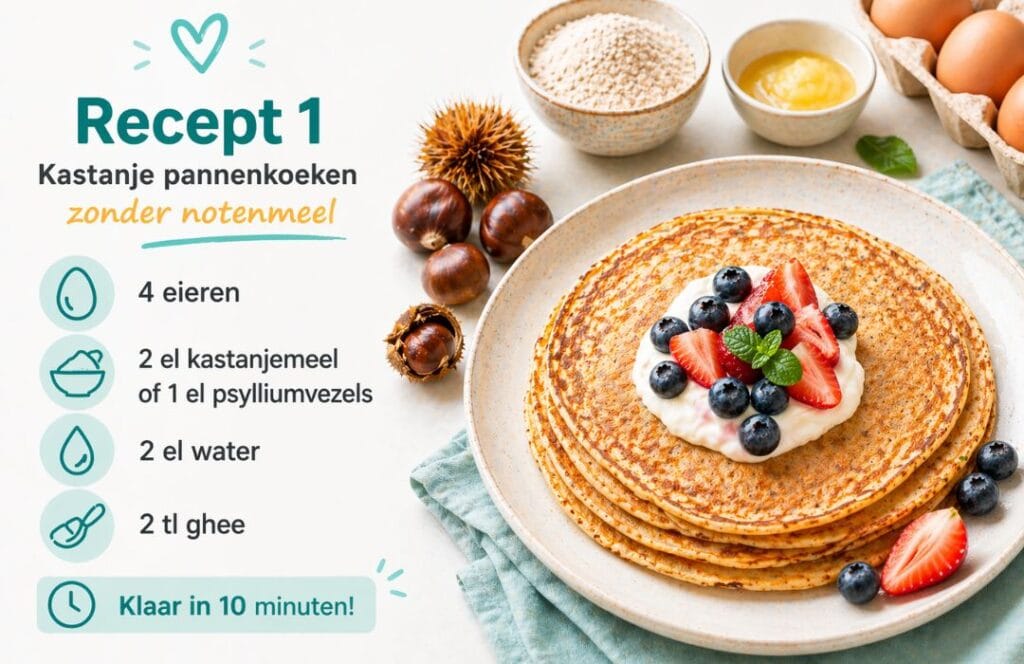 Recept 1: Kastanje pannenkoeken zonder notenmeel