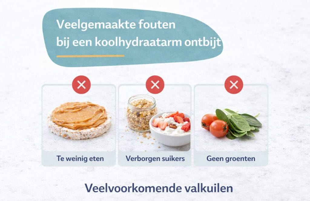Veelgemaakte fouten bij een koolhydraatarm ontbijt