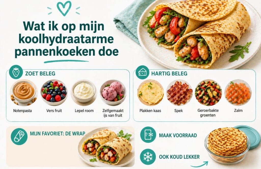 Wat ik op mijn koolhydraatarme pannenkoeken doe